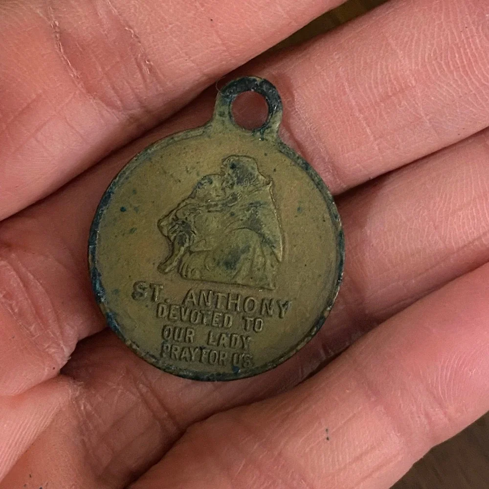 Unbranded St Christopher St Anthony Medal Unisex OS‎ Vintage Brass Tone Pendant